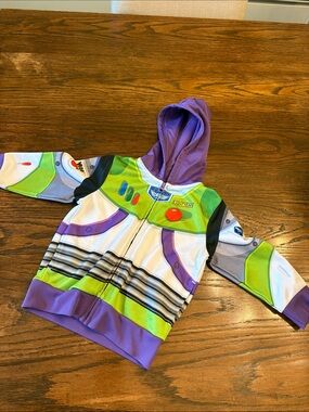 Disney Pixar Buzz Lightyear Hoodie Jacket - Green, Purple, White Size 2T